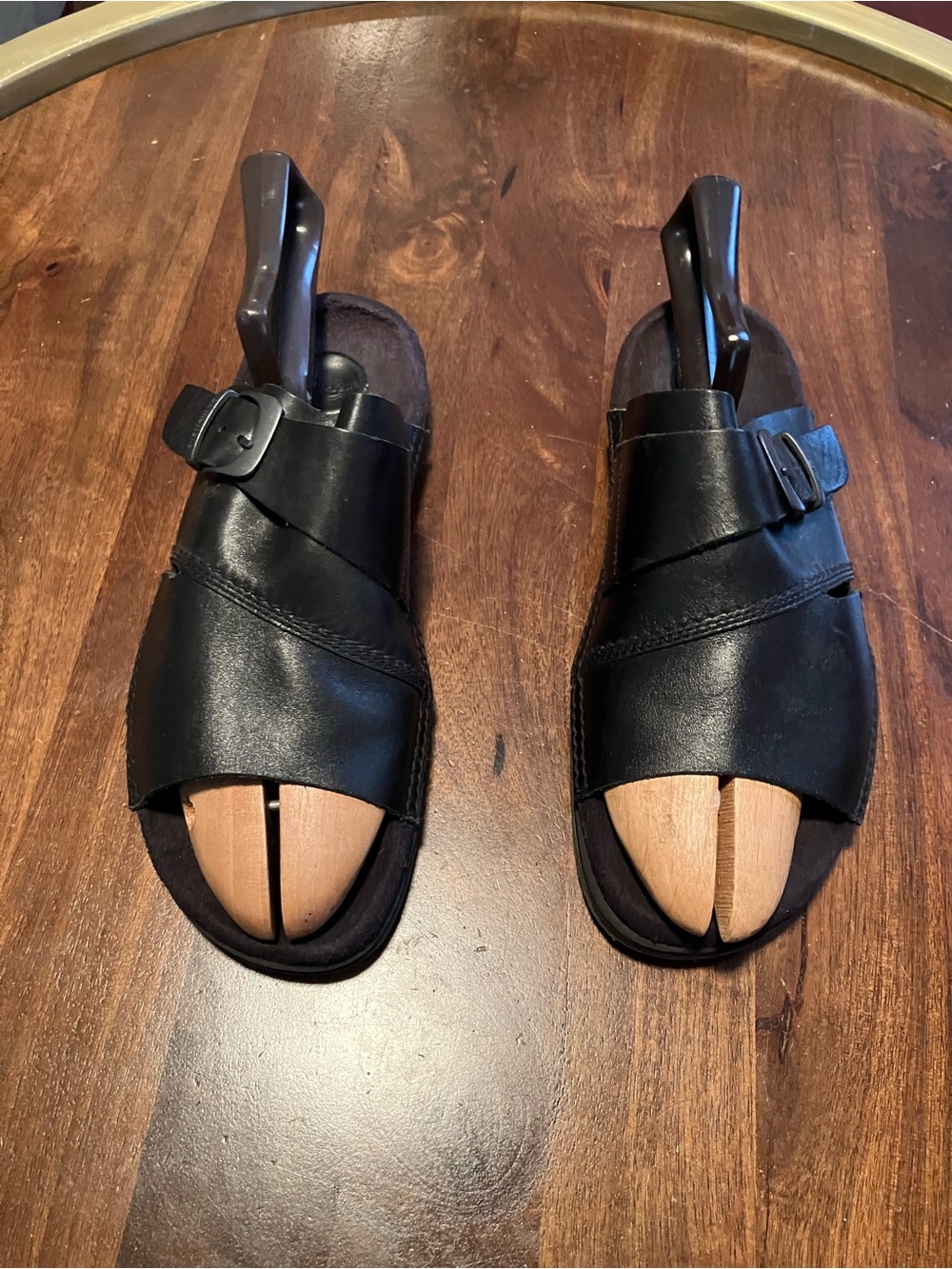Dr. Martens Black Leather Single Buckle Sandal 10US 9UK 43EU 9A27 PC10D
